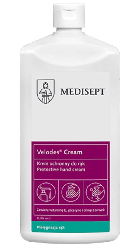 MEDISEPT VELODES CREAM-500 ML DELIKATNY KREM DO PIELĘGNACJI SKÓRY RĄK I CIAŁA