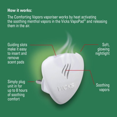 VICKS COMFORTING VAPORS DYFUZOR NATURALNYCH OLEJKÓW DO KONTAKTU