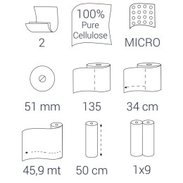 BULKYSOFT PODKŁAD MEDYCZNY-50 CM X 46 M BIAŁY, DWUWARSTWOWY