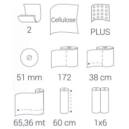 BULKYSOFT PODKŁAD MEDYCZNY-60 CM X 65,36 M BIAŁY, DWUWARSTWOWY