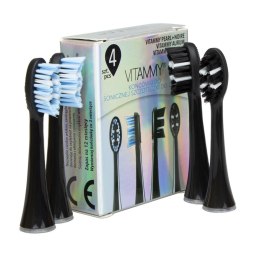KOŃCÓWKI DO SZCZOTECZEK 4 SZT VITAMMY PEARL+ NOIRE CZARNE