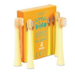 KOŃCÓWKI DO SZCZOTECZKI 4 SZT VITAMMY LITTLE DINO / YELLOW