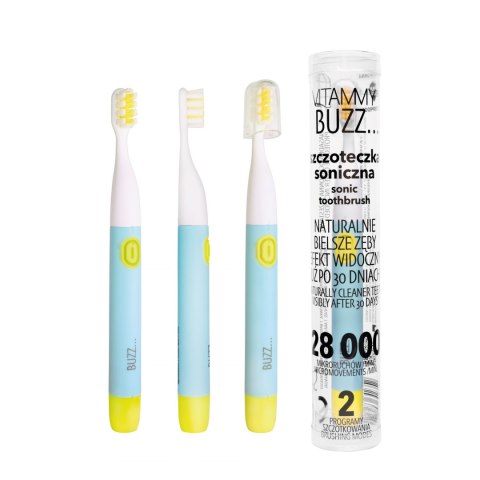 SZCZOTECZKA SONICZNA 28 000 MIKRORUCHÓW 2 PROGRAMY VITAMMY BUZZ MIĘTOWO-CYTRYNOWA
