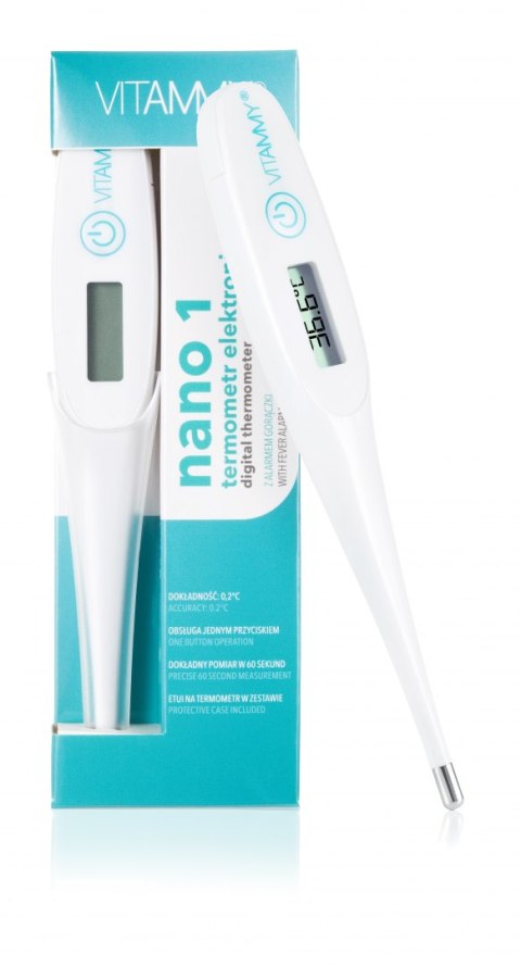 VITAMMY NANO 1 TERMOMETR ELEKTRONICZNY NOWEJ GENERACJI Z ALARMEM GORĄCZKI