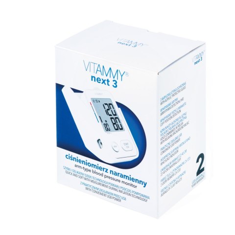 CIŚNIENIOMIERZ VITAMMY NEXT 3 Z INNOWACYJNYM STOJAKIEM, FUNKCJĄ GŁOSOWĄ I PRAKTYCZNYM ZASILANIEM PRZEZ USB