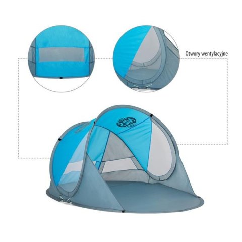 NC3142 NIEBIESKI BIG NAMIOT PLAŻOWY SAMOROZKŁADAJĄCY PODŁOGA NILS CAMP