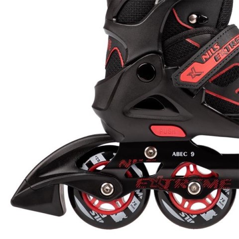 ŁYŻWOROLKI ABEC9 NA14174 A CZARNO-CZERWONE ROZM. S (31-34)