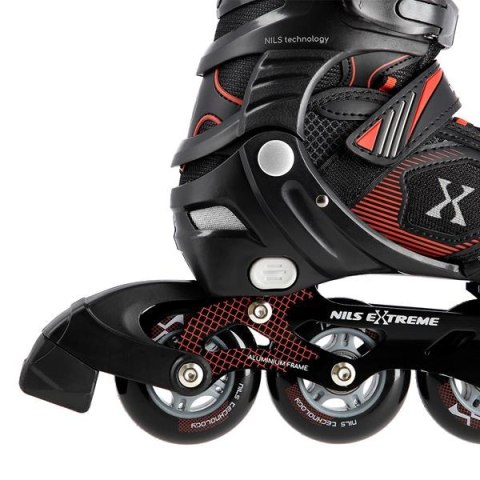 NA9080 CZARNO/ZIELONE ROZM L (39-42) ŁYŻWOROLKI NILS EXTREME