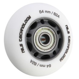 PU 64X24 82A BIAŁE MATOWE (4 SZT.) + ABEC-9 (8 SZT.) ZESTAW NILS EXTREME