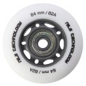 PU 64X24 82A BIAŁE MATOWE (4 SZT.) + ABEC-9 (8 SZT.) ZESTAW NILS EXTREME