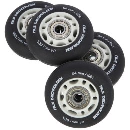 PU 64X24 82A CZARNE MATOWE (4 SZT.) + ABEC-9 (8 SZT.) ZESTAW NILS EXTREME