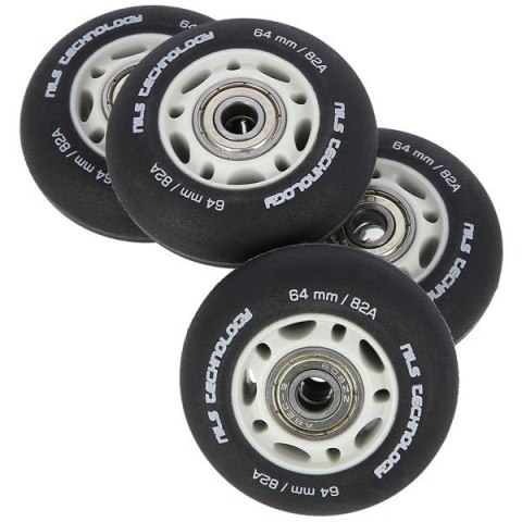 PU 64X24 82A CZARNE MATOWE (4 SZT.) + ABEC-9 (8 SZT.) ZESTAW NILS EXTREME