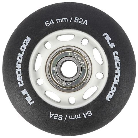 PU 64X24 82A CZARNE MATOWE (4 SZT.) + ABEC-9 (8 SZT.) ZESTAW NILS EXTREME