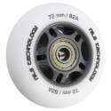 PU 72X24 82A BIAŁE MATOWE (4 SZT.) + ABEC-9 (8 SZT.) ZESTAW NILS EXTREME
