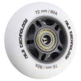 PU 72X24 82A BIAŁE MATOWE (4 SZT.) + ABEC-9 (8 SZT.) ZESTAW NILS EXTREME