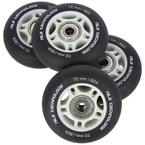 PU 72X24 82A CZARNE MATOWE (4 SZT.) + ABEC-9 (8 SZT.) ZESTAW NILS EXTREME