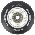PU 72X24 82A CZARNE MATOWE (4 SZT.) + ABEC-9 (8 SZT.) ZESTAW NILS EXTREME
