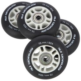 PU 76X24 82A CZARNE MATOWE (4 SZT.) + ABEC-9 (8 SZT.) ZESTAW NILS EXTREME