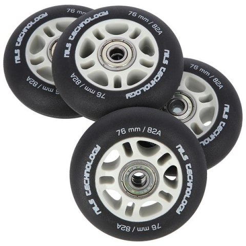 PU 76X24 82A CZARNE MATOWE (4 SZT.) + ABEC-9 (8 SZT.) ZESTAW NILS EXTREME