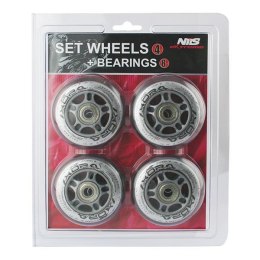 PU 76X24 82A PRZEZROCZYSTE (4 SZT.) + ABEC-7 (8 SZT.) ZESTAW NILS EXTREME