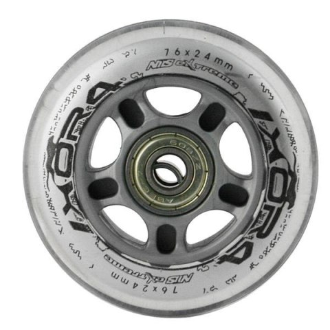 PU 76X24 82A PRZEZROCZYSTE (4 SZT.) + ABEC-7 (8 SZT.) ZESTAW NILS EXTREME