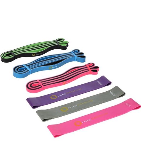 ZESTAW GUM OPOROWYCH DO ĆWICZEŃ HMS GU04 GU06 PRO SET PREMIUM