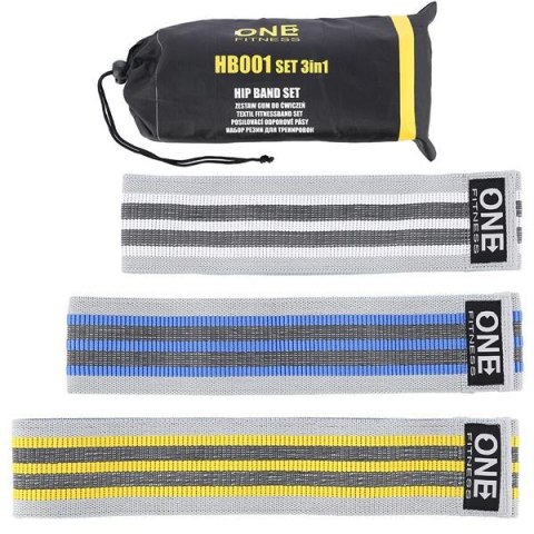 GUMY OPOROWE DO ĆWICZEŃ HB001 SET 3W1 GUMY DO ĆWICZEŃ ONE FITNESS
