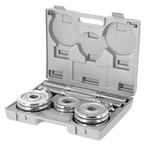 STC15 SZTANGIELKI W WALIZCE 2 X 7.5 KG CHROME HMS