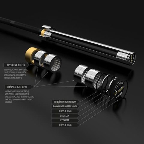 GCF700 GRYF DO CROSSFITU 20 KG 2200MM + ZACISK ZG1000 BLACK HMS PREMIUM