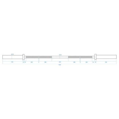 GO320 GRYF OLIMPIJSKI 16KG 1830MM HMS Z ZACISKAMI LOCK JAW BLACK