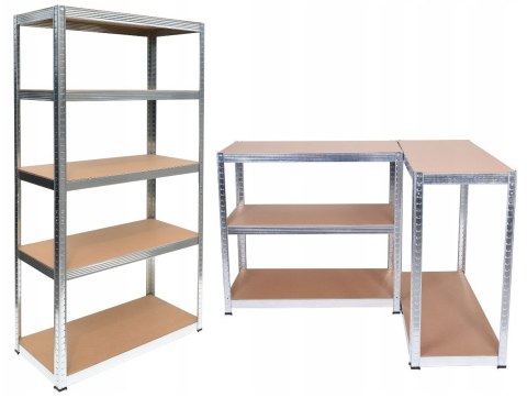 Regał Magazynowy Metalowy Do Piwnicy Garażu 5 Półek max 875 kg 90x30x180