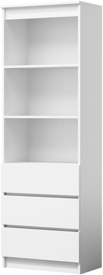 Regał Na Książki Segregatory Półka x3 Biurowy Do Salonu Roxi 60 cm Biały