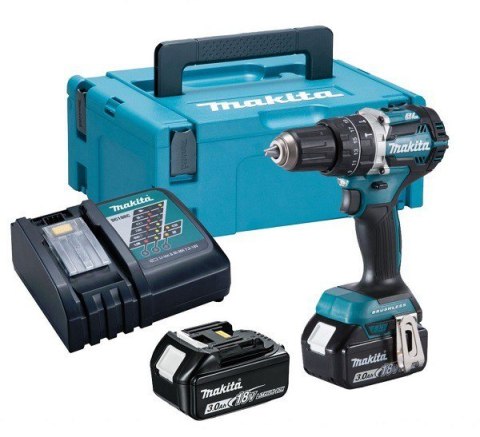 WKRĘTARKA AKUMULATOROWA MAKITA DHP484RFJ 18V 2*3,0AH LI UDAROWA 54 Nm