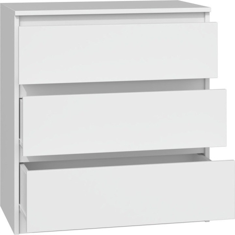 Komoda z 3 szufladami Lilia 70 cm Duża Do Salonu Pojemna Biała Mat