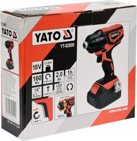 YATO YT-82800 ZAKRĘTARKA UDAROWA 18V 1X2AH 160 Nm