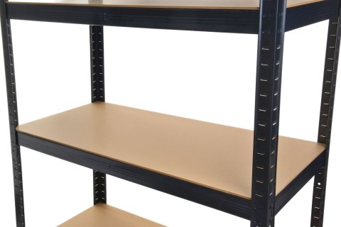 Regał Magazynowy Metalowy Do Piwnicy Garażu 5 Półek 875 kg 90x30x180 Czarny