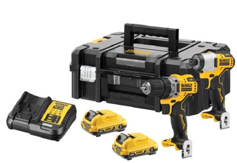 DEWALT ZESTAW ELEKTRONARZĘDZI WKRĘTARKA DCD701 ZAKR UDAROWA DCF801 2*3.0 AH