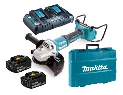 SZLIFIERKA KĄTOWA AKUMULATOROWA MAKITA DGA900PT2 230MM 2*18V 2*5.0AH