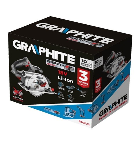 GRAPHITE PILARKA TARCZOWA 18V LI-LON, 165MM T 58G023 SILNIK BEZSZCZOTKOWY