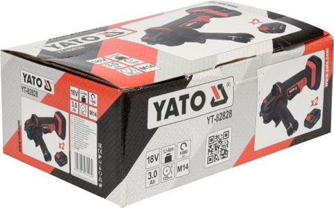 SZLIFIERKA KĄTOWA 125MM 18V 2X3AH YATO YT-82828
