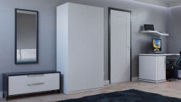 Szafa Biała Garderoba Na Ubrania Do Sypialni Przedpokoju DD90 cm 7 Półek