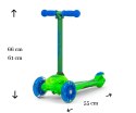 LEKKA HULAJNOGA TRÓJKOŁOWA SCOOTER ZAPP GREEN OPCJA BALANSU ŚWIECĄCE KOŁA