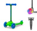 LEKKA HULAJNOGA TRÓJKOŁOWA SCOOTER ZAPP GREEN OPCJA BALANSU ŚWIECĄCE KOŁA