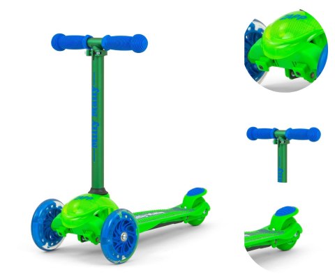 LEKKA HULAJNOGA TRÓJKOŁOWA SCOOTER ZAPP GREEN OPCJA BALANSU ŚWIECĄCE KOŁA