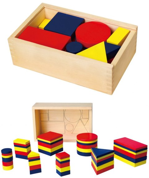 VIGA DREWNIANE KLOCKI LOGICZNE FIGURY GEOMETRYCZNE