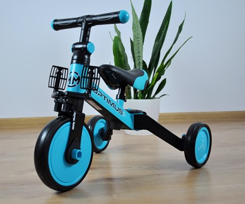 ROWEREK TRÓJKOŁOWY BIEGOWY Z PEDAŁAMI 3W1 OPTIMUS BLUE PIANKOWE KOŁA 12m+