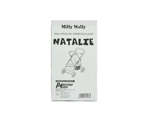 Wózek dla lalek Spacerówka Składany Natalie Metalowy Piankowe koła Prestige Pink
