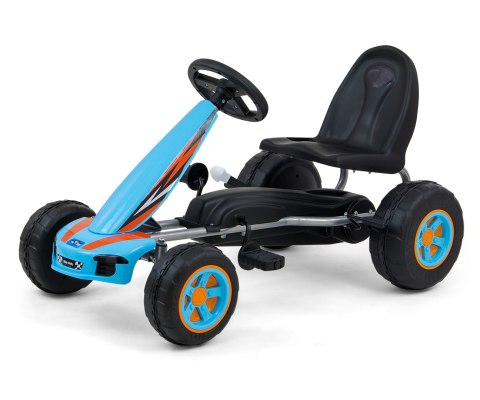 Gokart na Pedały Piankowe koła Hamulec ręczny Viper 87cm Lekki Mocny dla Dzieci BLUE