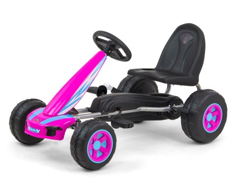 Gokart na Pedały Piankowe koła Hamulec ręczny Viper 87cm Lekki Mocny dla Dzieci PINK