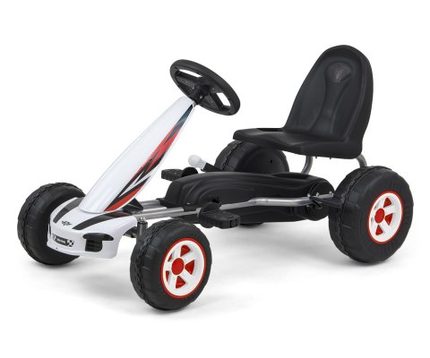 Gokart na Pedały Piankowe koła Hamulec ręczny Viper 87cm Lekki Mocny dla Dzieci WHITE
